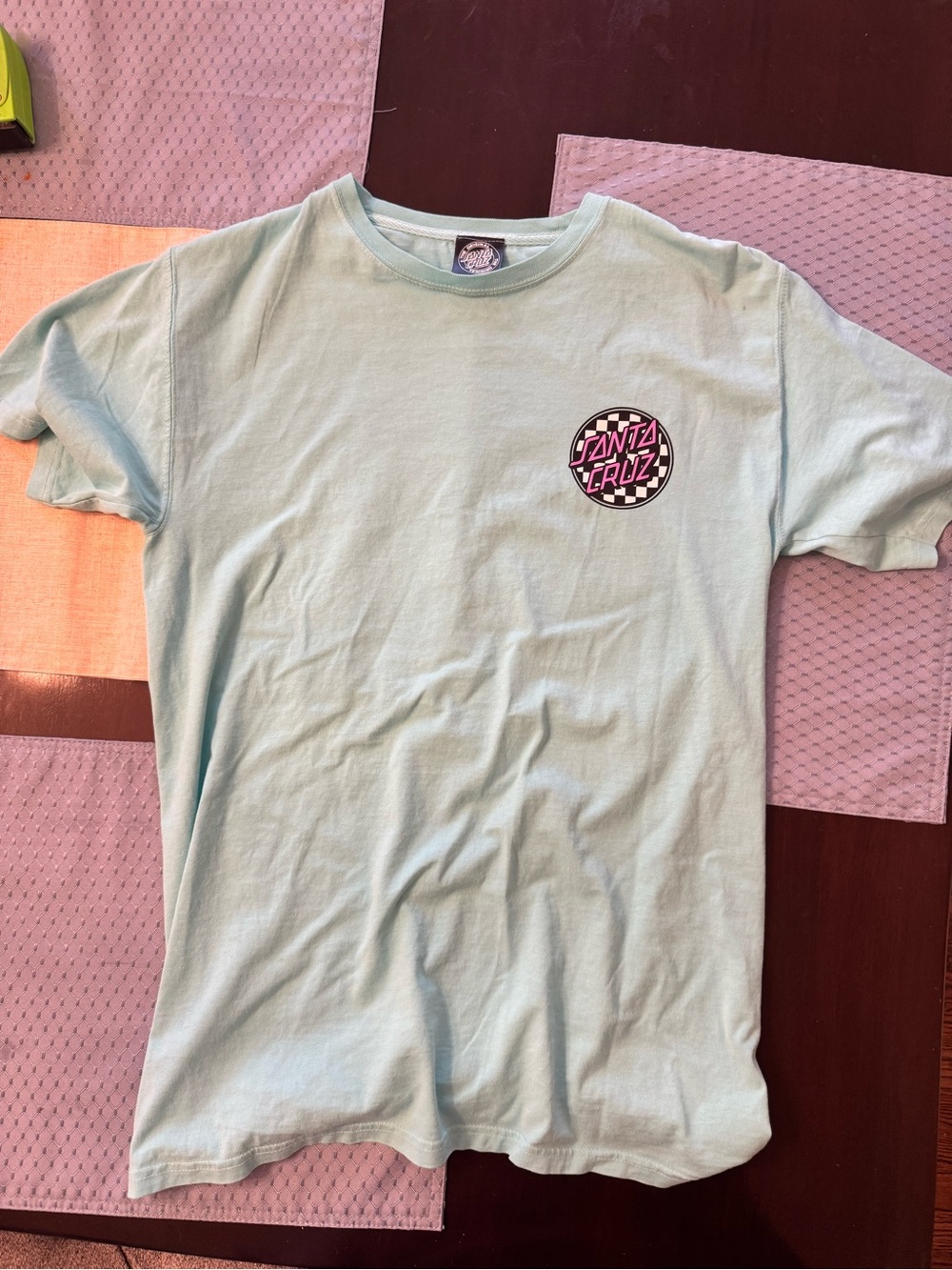 Santa Cruz Skateboards mens Light Blue Logo Tee